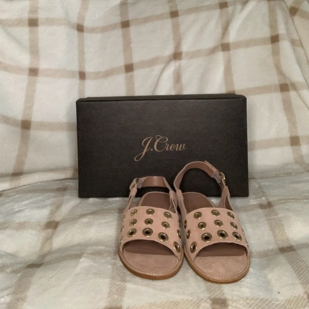 J Crew sunset haze suede grommet slingback sandals